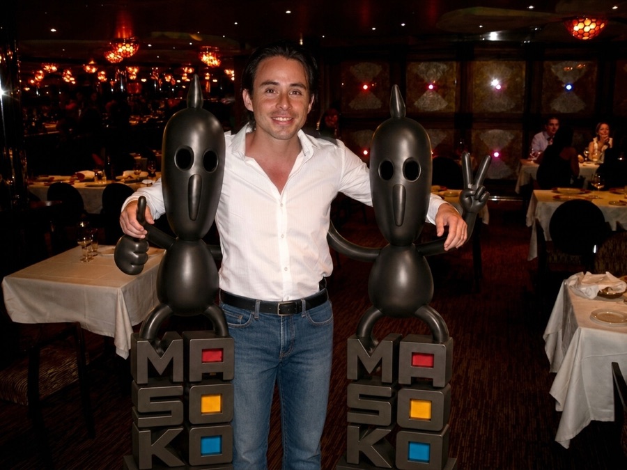 Mauricio López with the Masoko brand characters